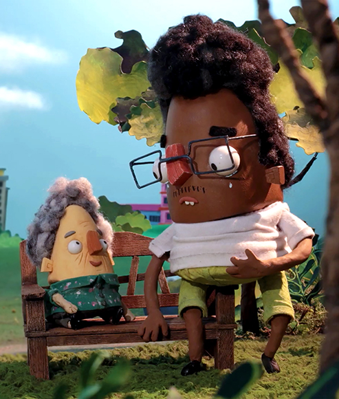 Puppet Stop Frame Singapore: Man with Grandmother Puppets