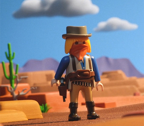 Virtual Production with stop-motion Playmobil Western style.